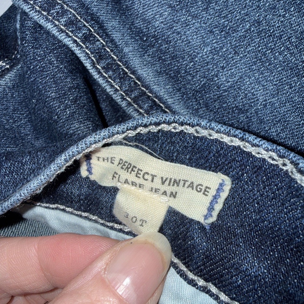 Madewell The Perfect Vintage Flare Jeans Zipper Pocket Denim USA Size 30 /10 T - Picture 4 of 10